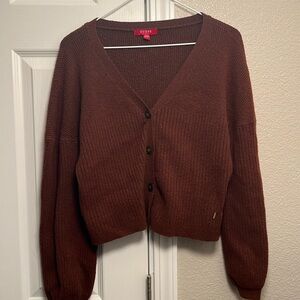 Guess dark brown cardigan sweater